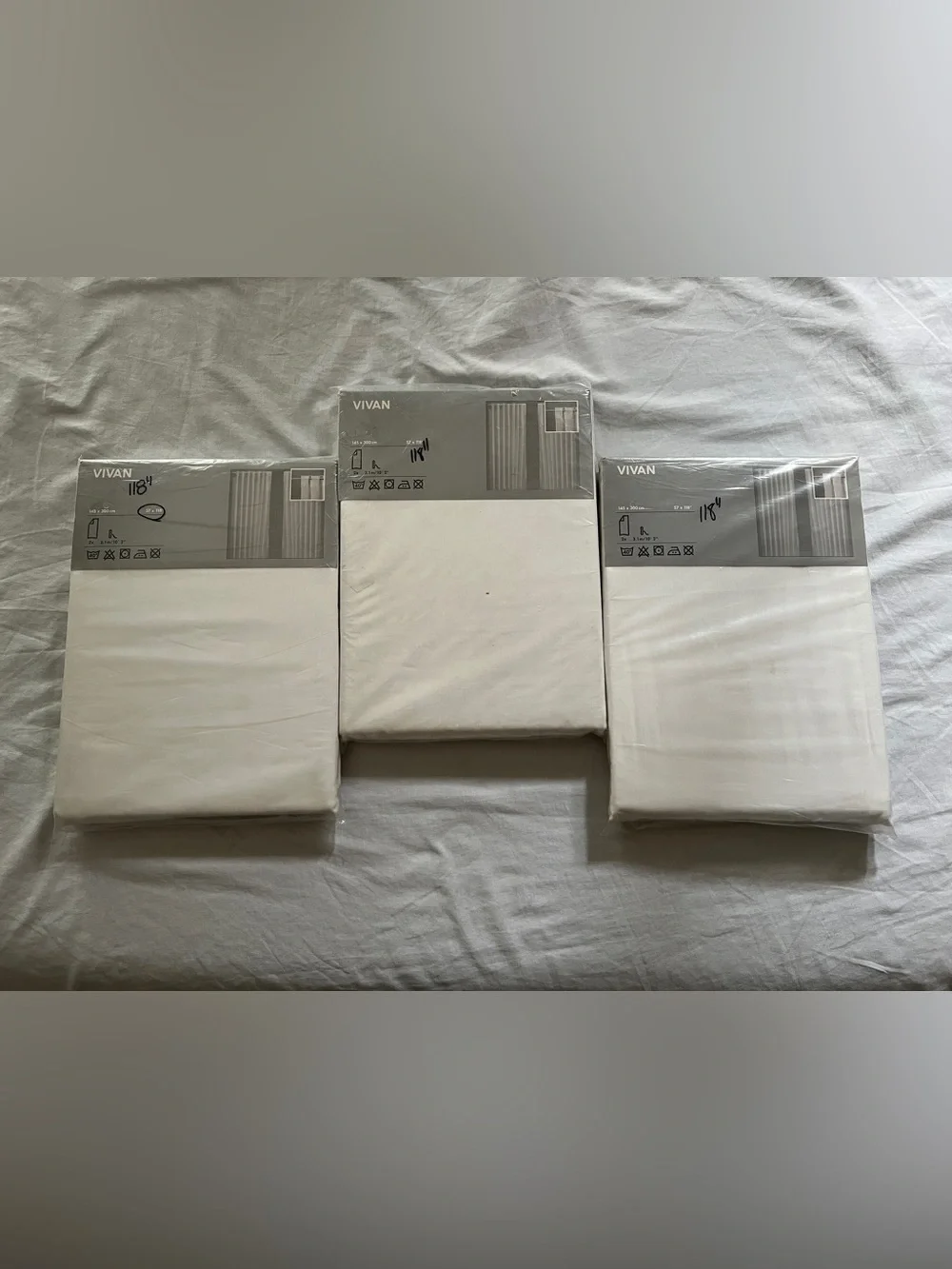 Pack Of 3 New IKEA Vivan Curtains 57